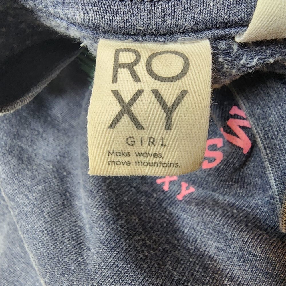 Roxy girls Ribbed Crew neck Sweater, Size 6, Heathered Navy Blue. - Picture 7 of 8